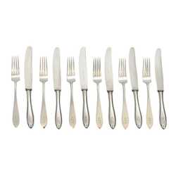 Silver cutlery with the Masonic lodge theme (6 knives, 6 forks)