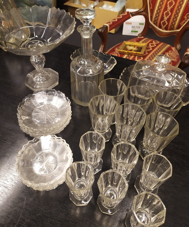 Set of different glassware 