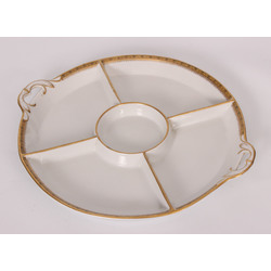 Porcelain serving dish with compartments