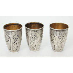 Silver glasses 3 pcs. with blackening
