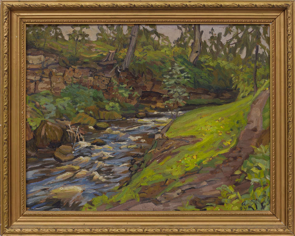 Forest landscape with a river