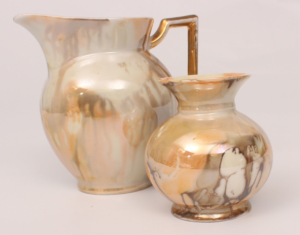 Porcelain vase and cream bowl