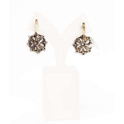 Antique gold and silver earrings with diamonds