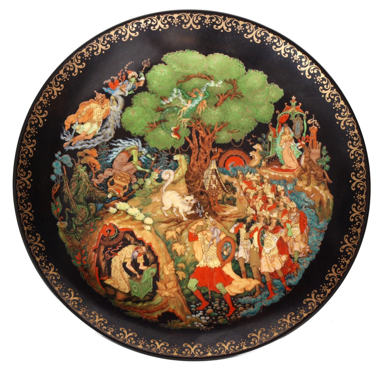 Decorative porcelain plate 'Lukomorje'