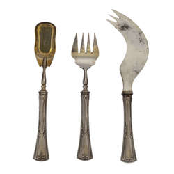 Silver cutlery set for oysters