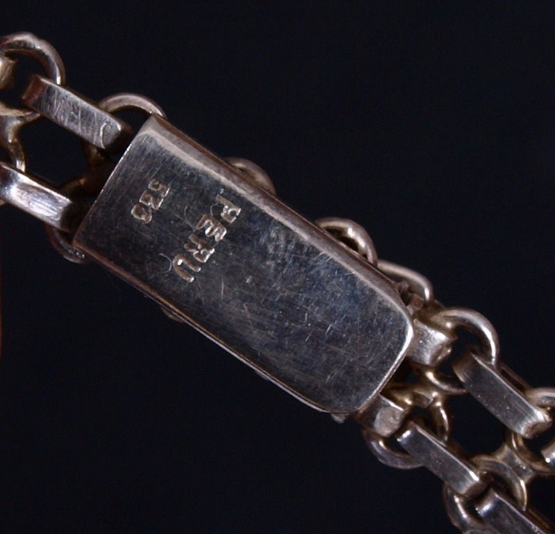 Серебряный набор украшениях - oжерелья, серьги, браслет