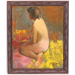 Nude - a sitting girl