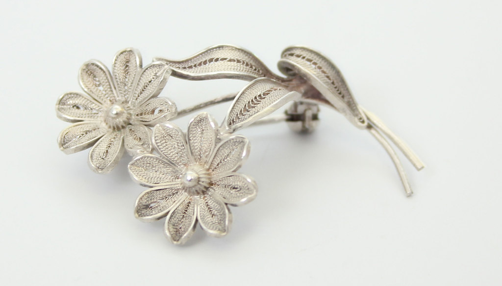 Art Nouveau silver brooch
