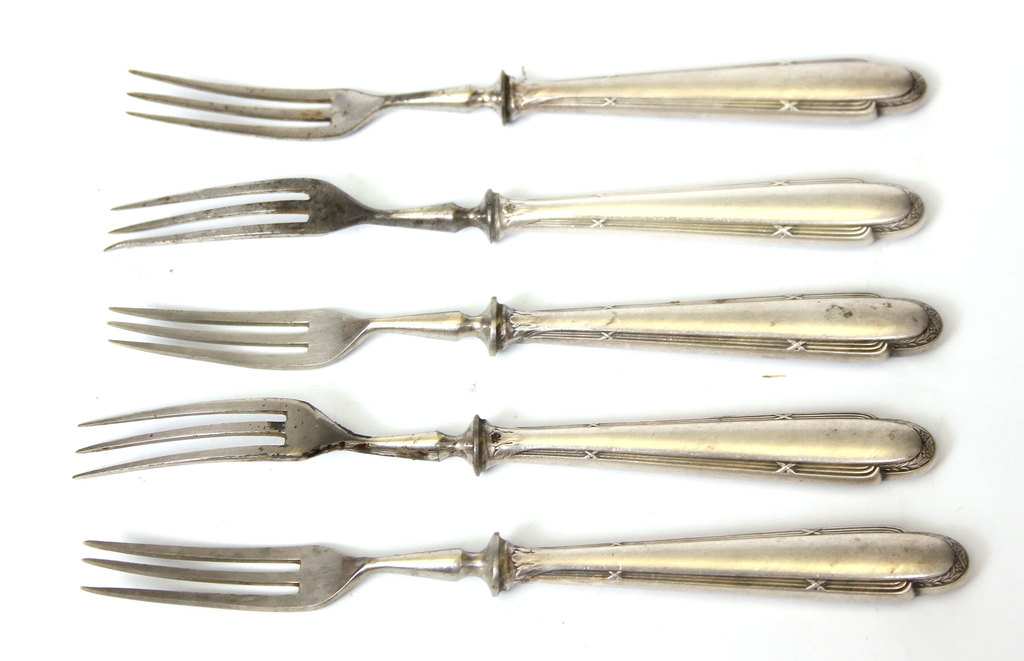 Silver dessert fork set (5 pcs.)