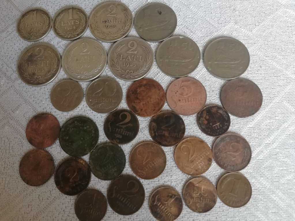 Latvian lats and santims coins 30 pcs.