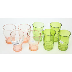 Colored glass glasses 8 pcs.