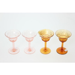 Colored glass glasses 4 pcs.