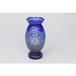 Blue glass vase