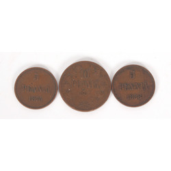 Three copper coins