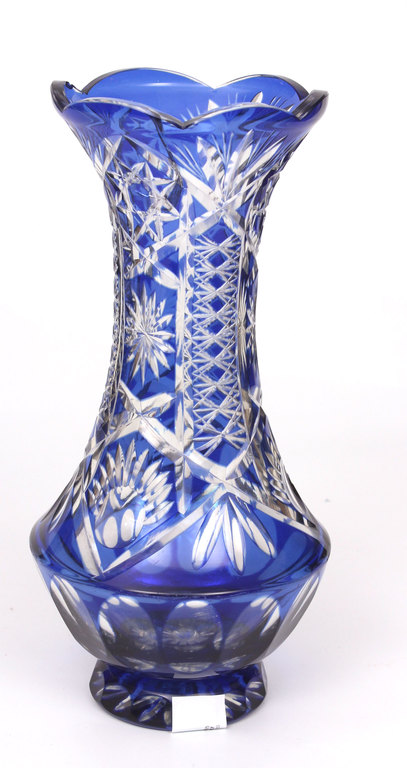 Colored glass vase from Ilguciems factory
