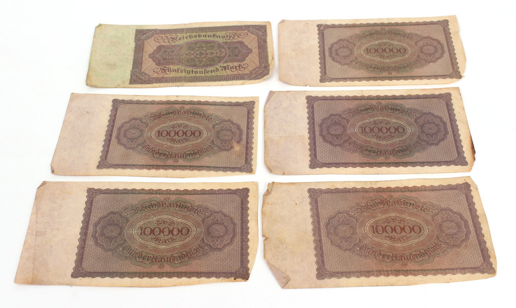 6 марок Рейха - 500000 банкнот, 100000 банкнот