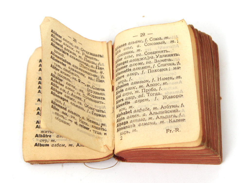 French to Russian dictionary (miniature)