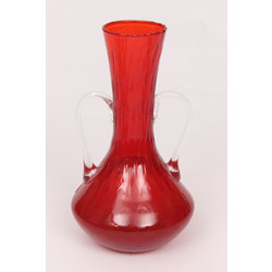 Red glass vase