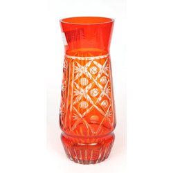 Red glass vase