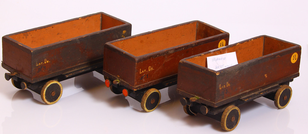 Three Latvian railway wagons