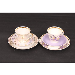 Porcelain cup with saucers (2 pcs.)