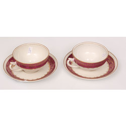 Porcelain cups with saucers 2 pcs.