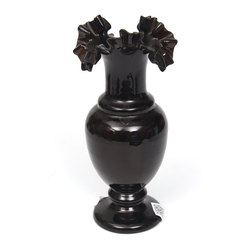 Black glass vase