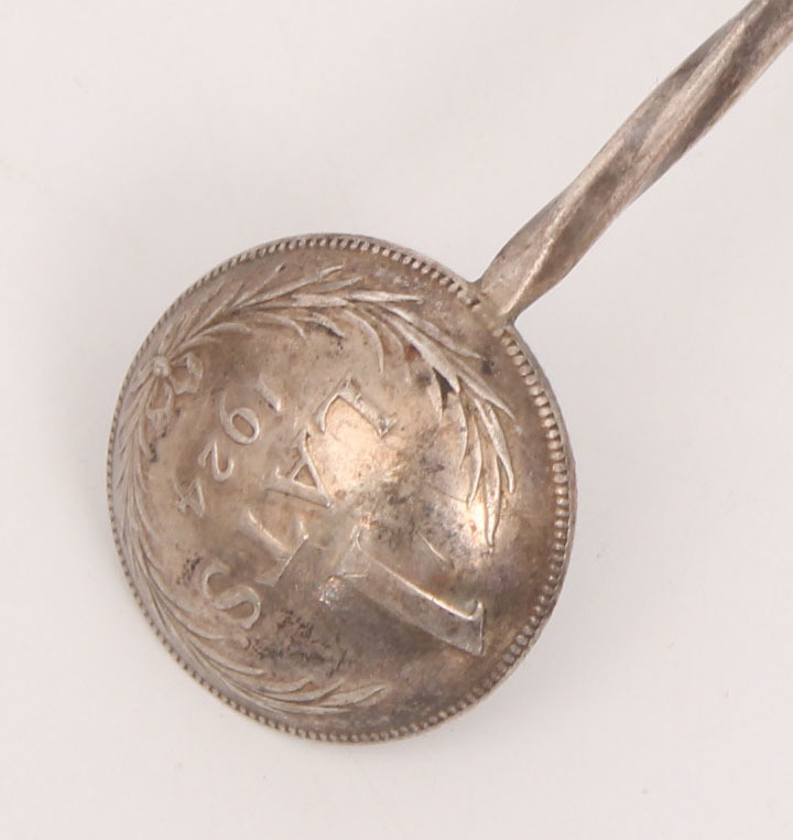 Silver spoons, made of 1 and 2 lats coins