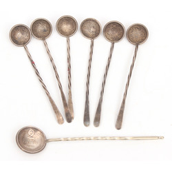 Silver spoons, made of 1 and 2 lats coins