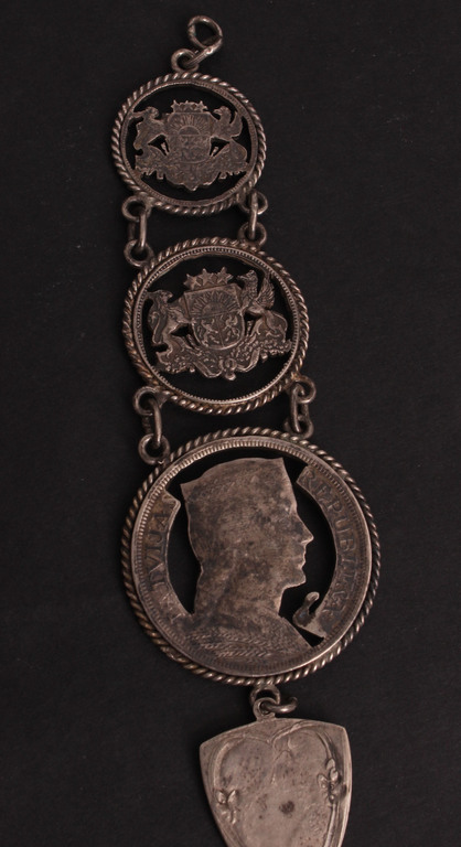 Silver pendant from lats coins