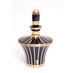 Glass perfume bottle with gilding