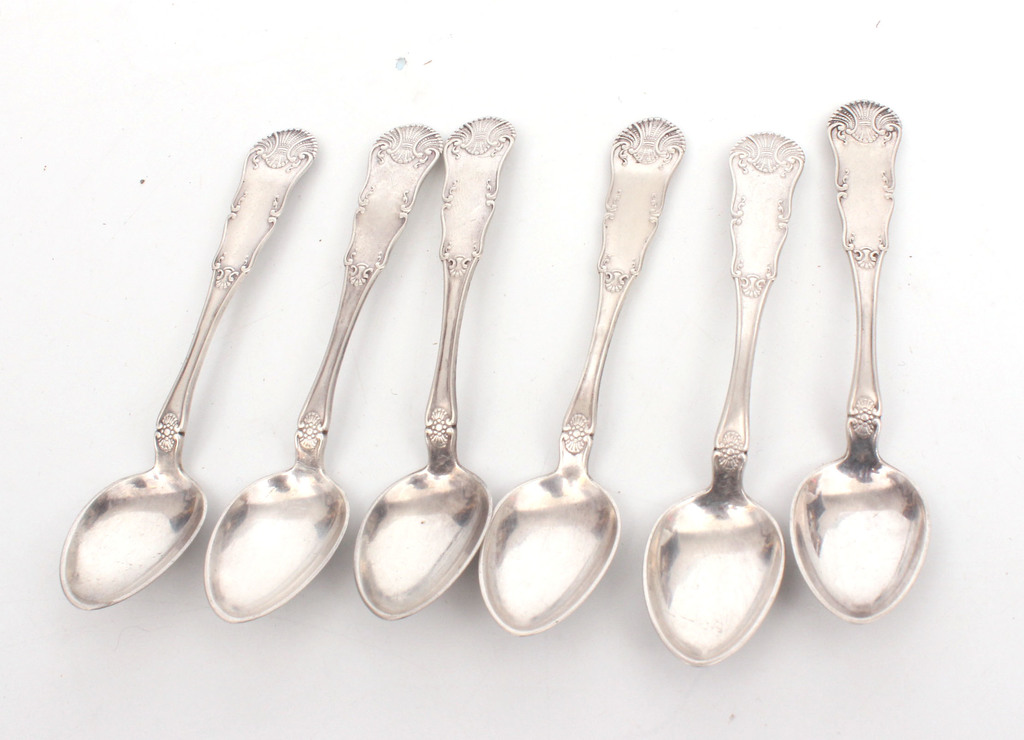 Art-deco style silver spoons (6 pcs)