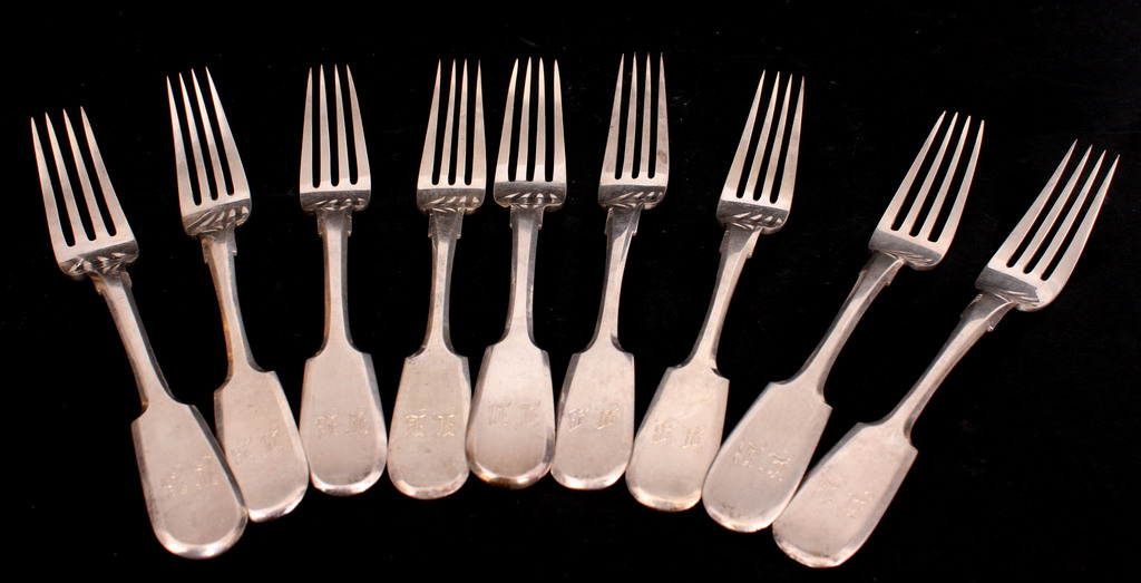 Silver forks 9 pcs.