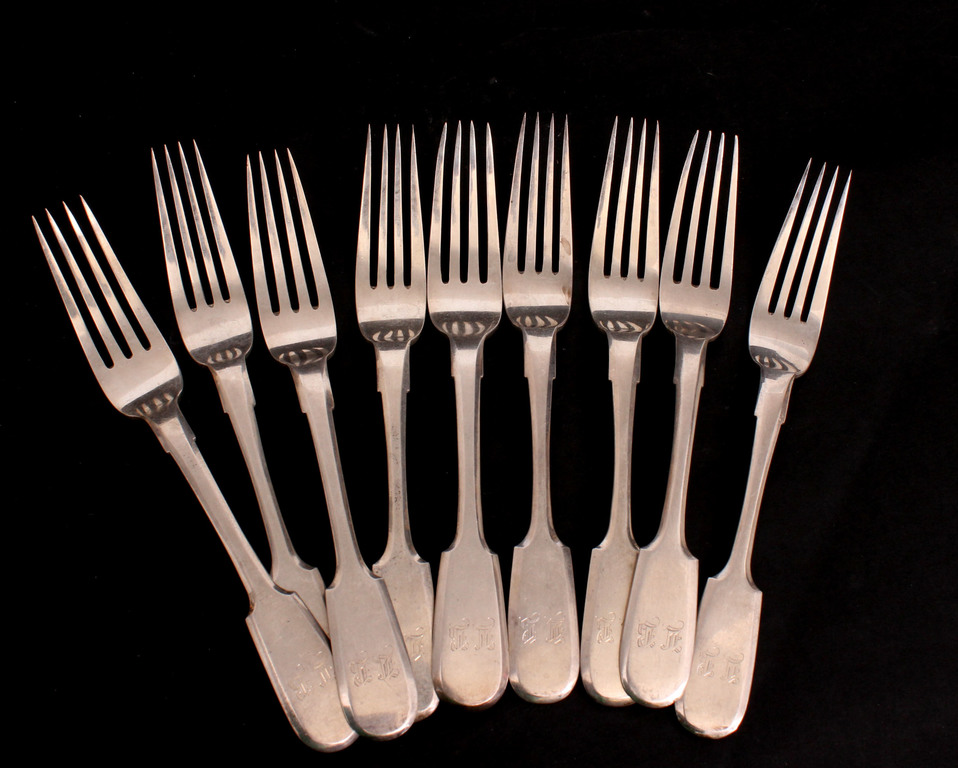 Silver forks 9 pcs.