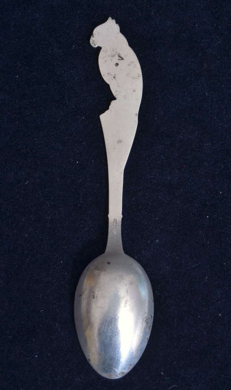 Silver spoon with parrot