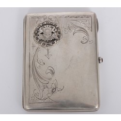 Silver cigarette case with Latvian coat of arms