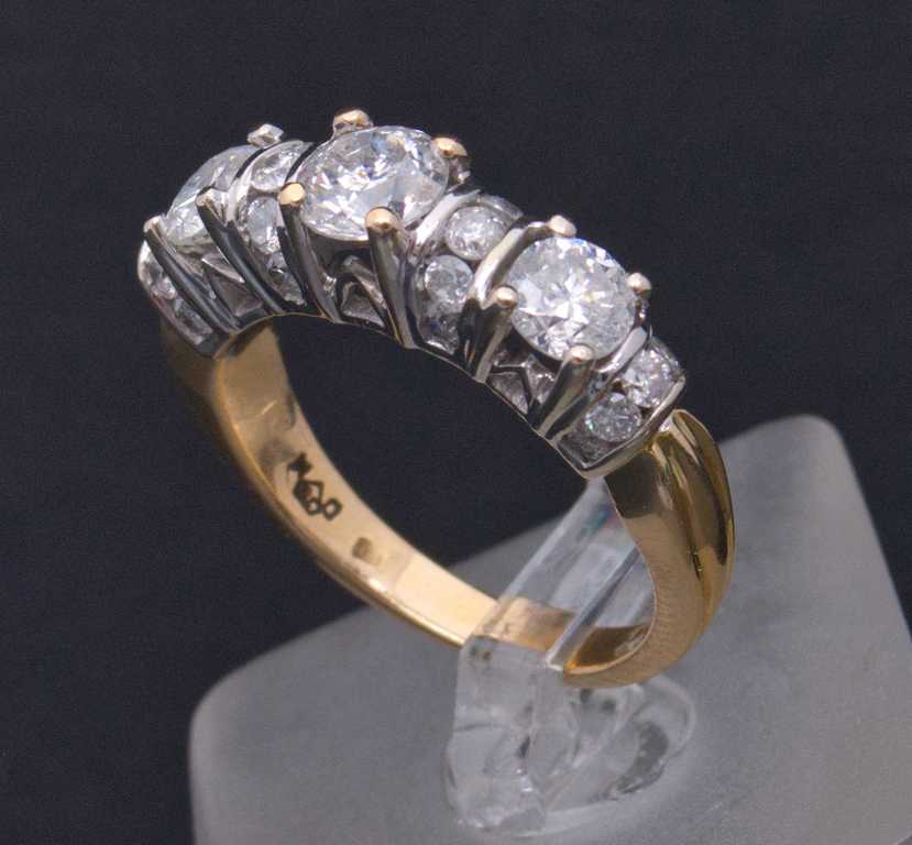 White gold ring with diamonds