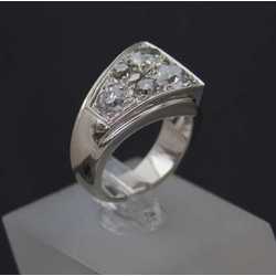 Золотое кольцо на мизинец с бриллиантами старой огранки