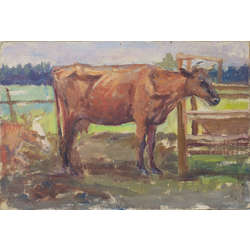 Landscape with a cow