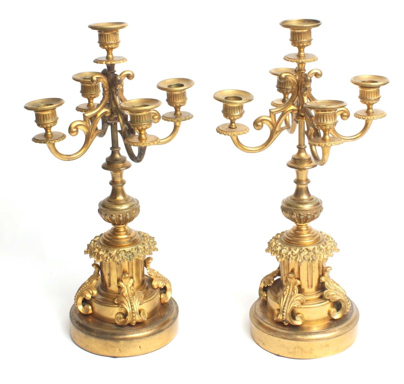 Gilded pair of bronze candlesticks (2 pcs.)