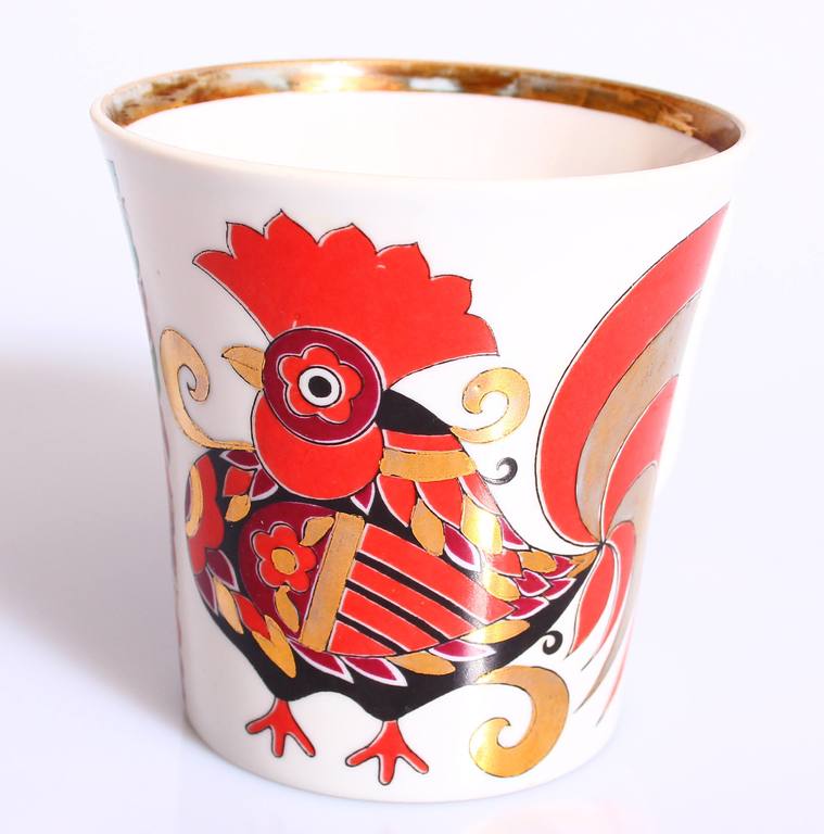 Porcelain cup with saucer Rooster