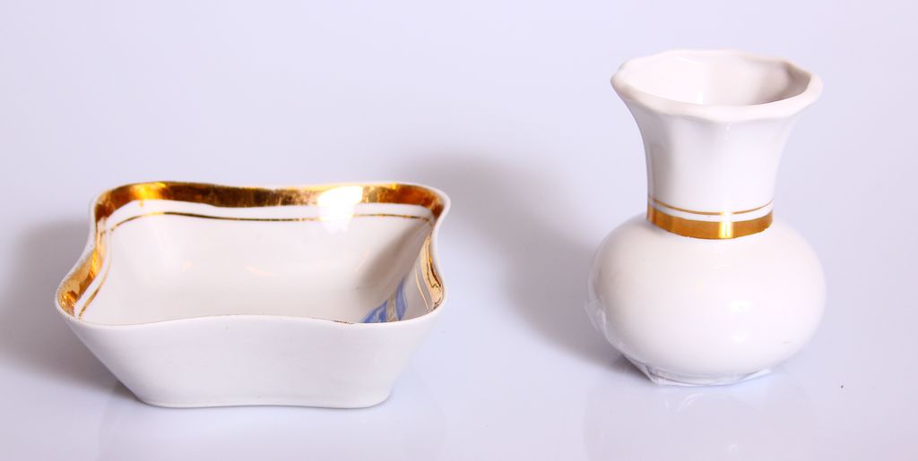 Porcelain vase and bowl