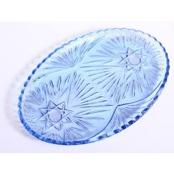 Blue glass serving dish