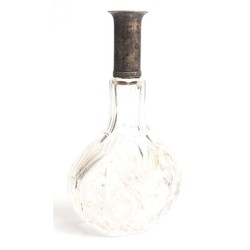 Glass decanter with silver finish