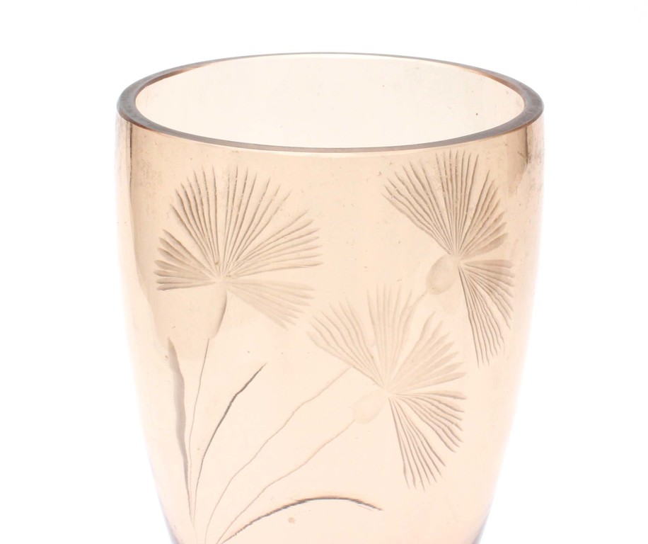 Ilguciems glass vase in brown color
