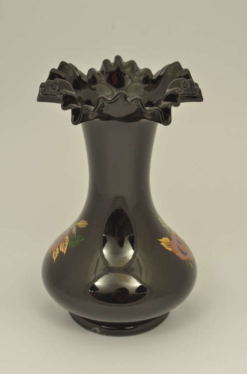 Black glass vase 