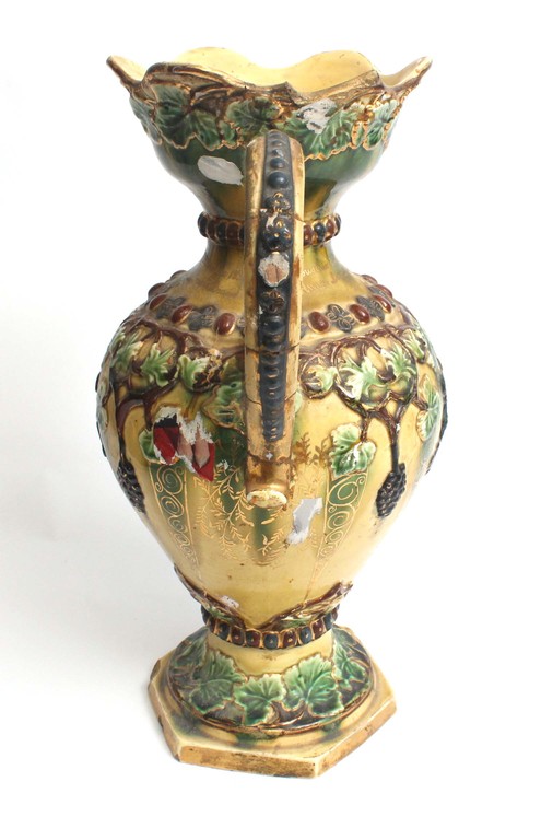 Faience vase with defects