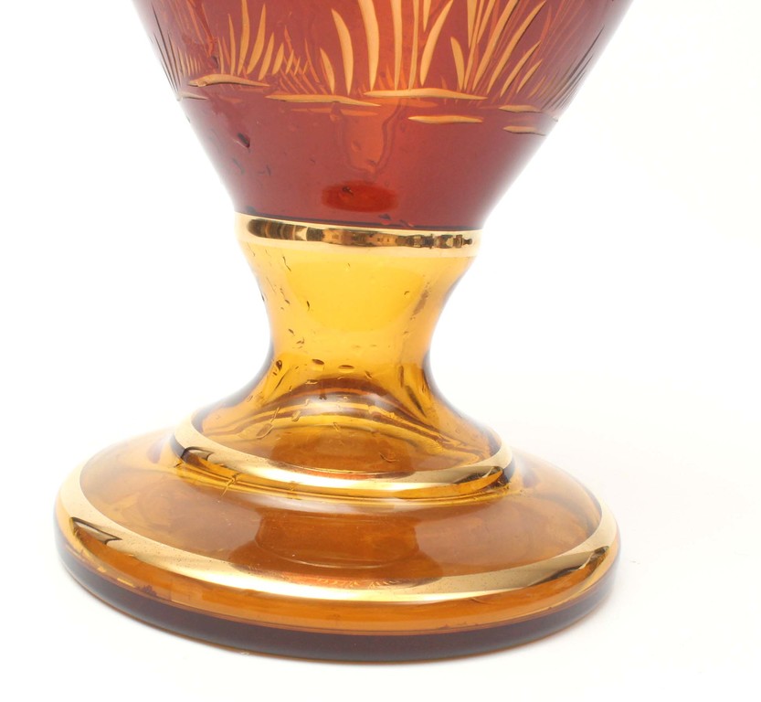 Glass vase with gilding