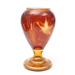 Glass vase with gilding