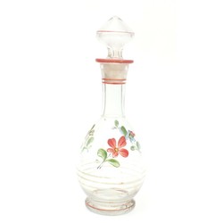 Glass decanter with painting